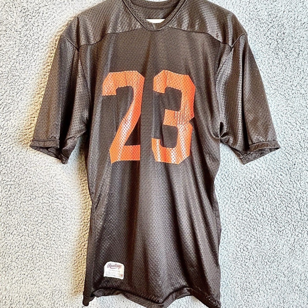 Vintage Brown Rawlings Mesh Football Jersey #23 50s 60s Men's Size Medium